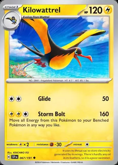 Kilowattrel 67/191 Surging Sparks Pokemon card
