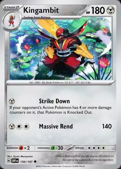 Kingambit 150/197 Obsidian Flames Pokemon card