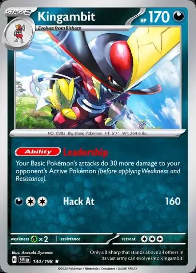 Kingambit 134/198 Scarlet & Violet Pokemon card