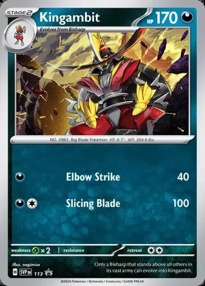 Kingambit 113/165 Scarlet & Violet Black Star Promos Pokemon card