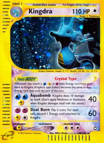 Kingdra 148/147 Aquapolis Pokemon card