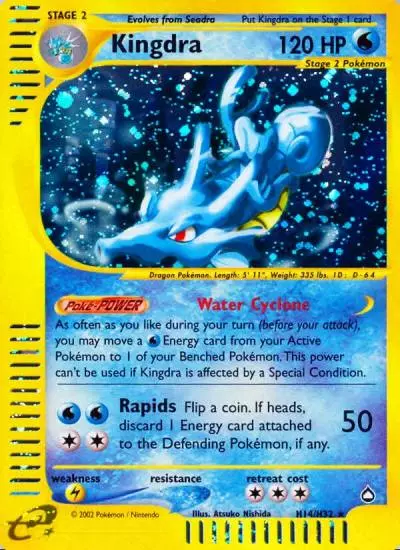 Kingdra H14/147 Aquapolis Pokemon card
