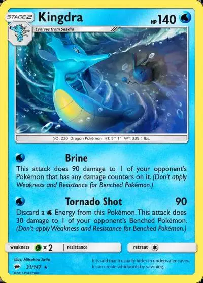 Kingdra 31/147 Burning Shadows Pokemon card