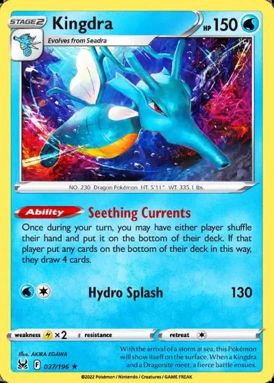 Kingdra 37/196 Lost Origin Pokemon card