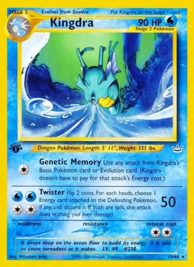 Kingdra 19/64 Neo Revelation Pokemon card