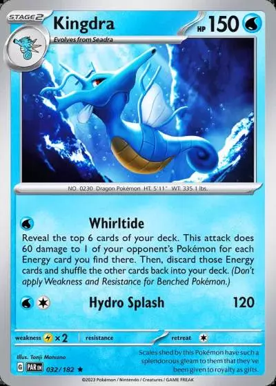 Kingdra 32/182 Paradox Rift Pokemon card