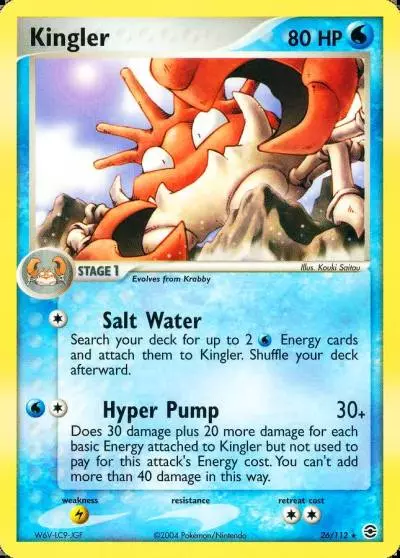 Kingler 26/112 FireRed & LeafGreen Pokemon card