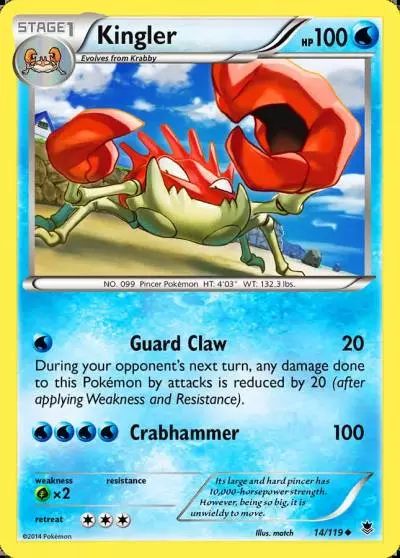 Kingler 14/119 Phantom Forces Pokemon card