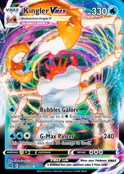 Kingler VMAX 29/172 Brilliant Stars Pokemon card