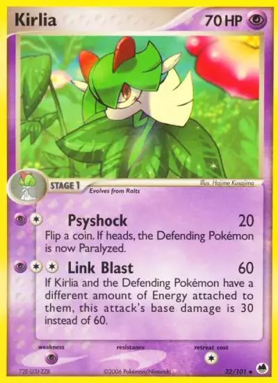 Kirlia 32/101 Dragon Frontiers Pokemon card