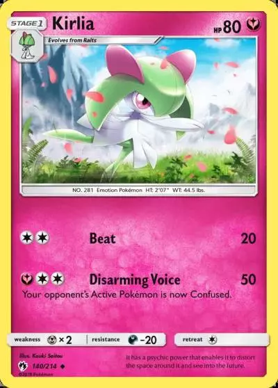Kirlia 140/214 Lost Thunder Pokemon card