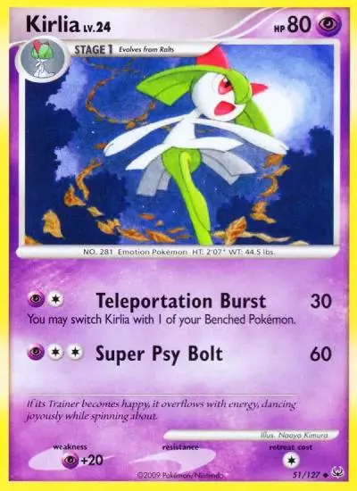 Kirlia 51/127 Platinum Pokemon card