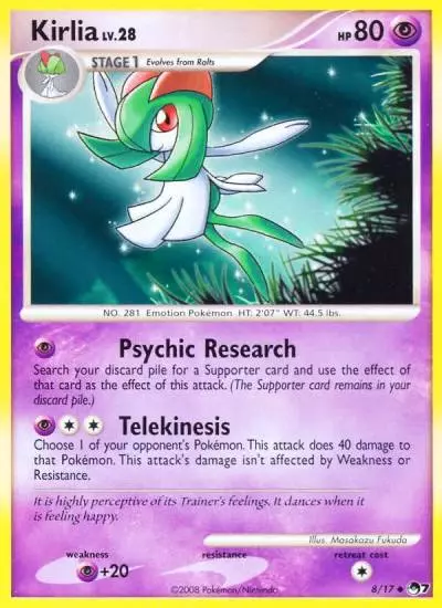 Kirlia 8/17 POP Series 7 Pokemon card