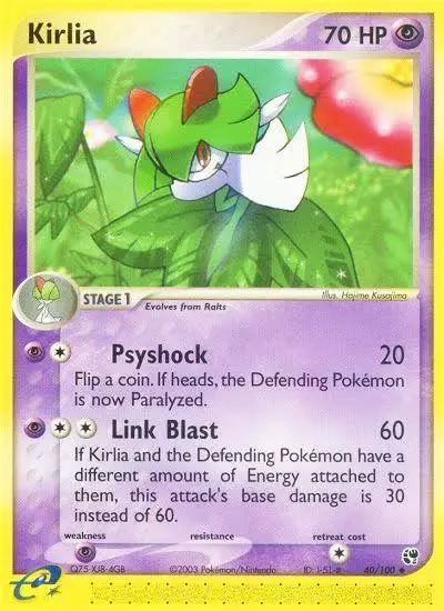 Kirlia 40/100 Sandstorm Pokemon card