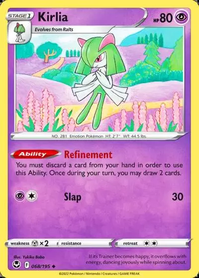 Kirlia 68/195 Silver Tempest Pokemon card