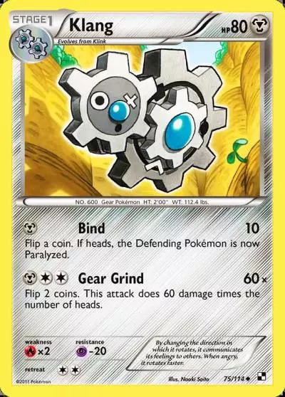 Klang 75/114 Black & White Pokemon card