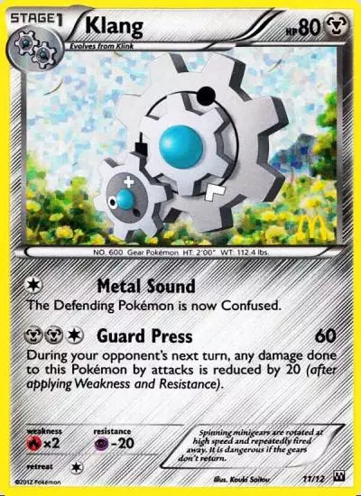 Klang 11/12 McDonald's Collection 2012 Pokemon card
