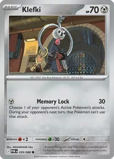 Klefki 59/88 Perfect Order Pokemon card