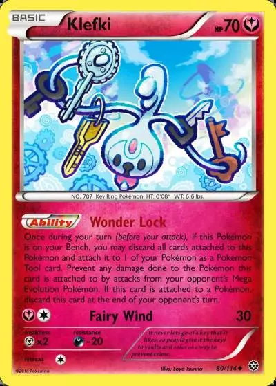 Klefki 80/114 Steam Siege Pokemon card
