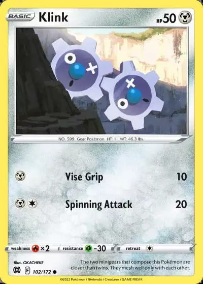 Klink 102/172 Brilliant Stars Pokemon card