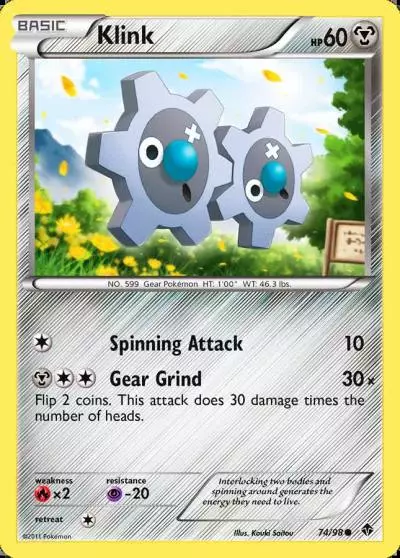 Klink 74/98 Emerging Powers Pokemon card