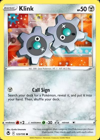 Klink 123/195 Silver Tempest Pokemon card