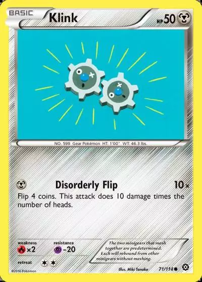 Klink 71/114 Steam Siege Pokemon card