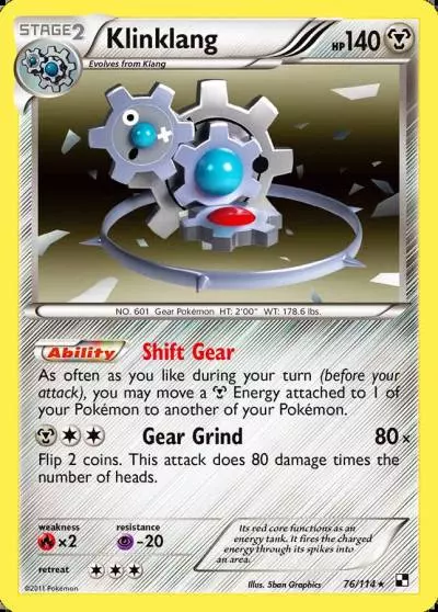 Klinklang 76/114 Black & White Pokemon card