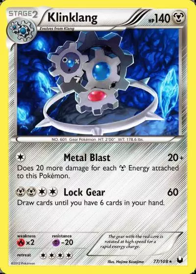 Klinklang 77/108 Dark Explorers Pokemon card