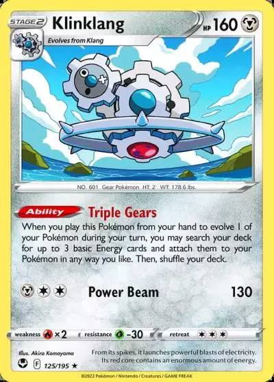 Klinklang 125/195 Silver Tempest Pokemon card