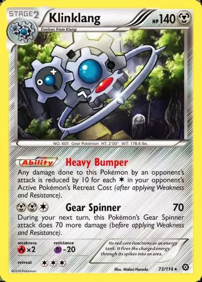 Klinklang 73/114 Steam Siege Pokemon card