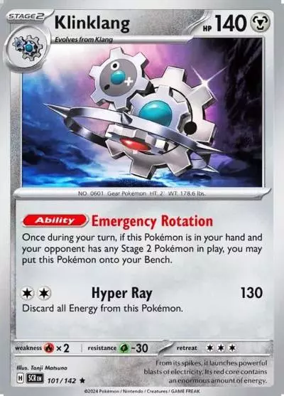 Klinklang 101/142 Stellar Crown Pokemon card