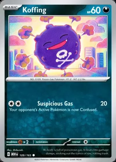 Koffing 109/165 151 Pokemon card
