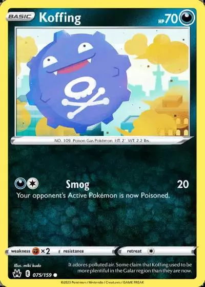 Koffing 75/159 Crown Zenith Pokemon card