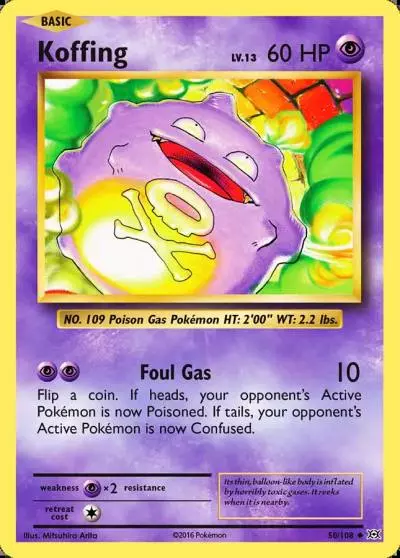 Koffing 50/108 Evolutions Pokemon card