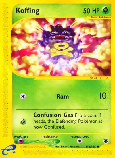 Koffing 114/165 Expedition Base Set Pokemon card