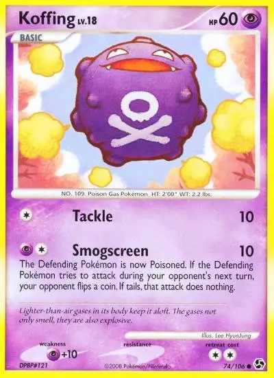 Koffing 74/106 Great Encounters Pokemon card