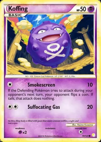 Koffing 70/123 HeartGold & SoulSilver Pokemon card