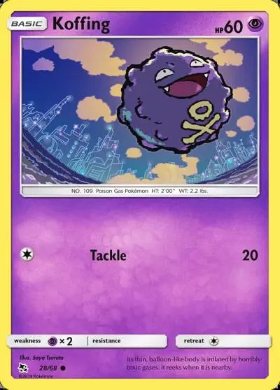 Koffing 28/68 Hidden Fates Pokemon card