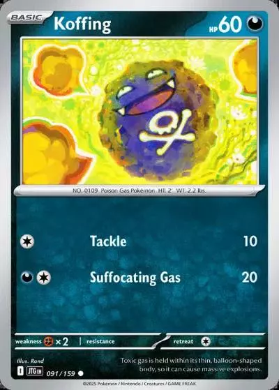 Koffing 91/159 Journey Together Pokemon card
