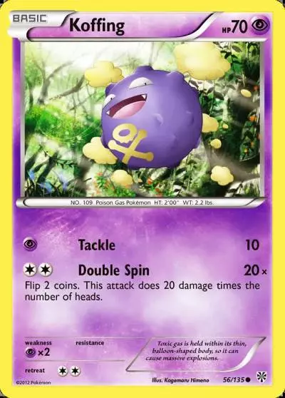 Koffing 56/135 Plasma Storm Pokemon card