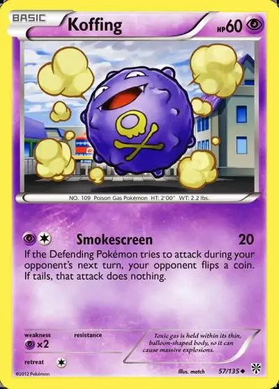 Koffing 57/135 Plasma Storm Pokemon card