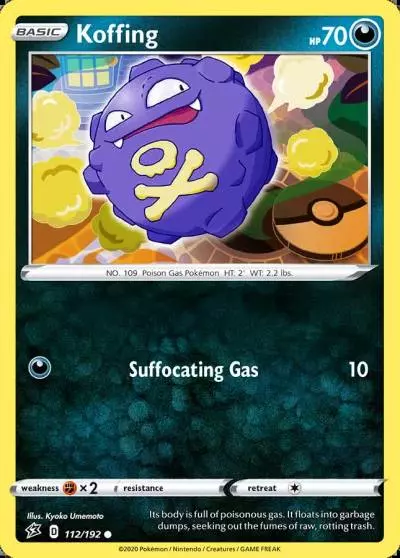 Koffing 112/192 Rebel Clash Pokemon card
