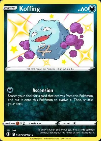 Koffing SV076/122 Shining Fates Shiny Vault Pokemon card