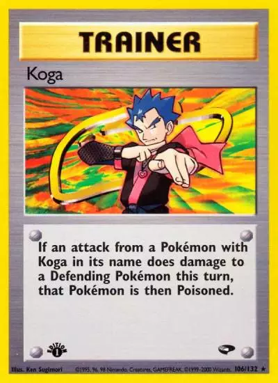 Koga 106/132 Gym Challenge Pokemon card