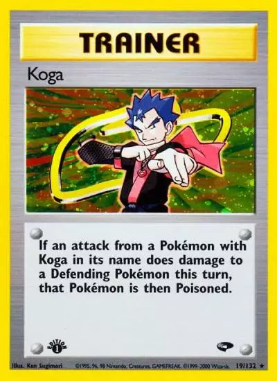 Koga 19/132 Gym Challenge Pokemon card