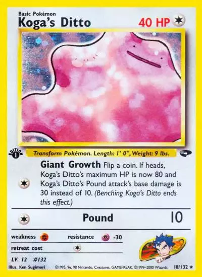 Koga's Ditto 10/132 Gym Challenge Pokemon card