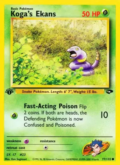 Koga's Ekans 77/132 Gym Challenge Pokemon card