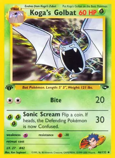 Koga's Golbat 46/132 Gym Challenge Pokemon card