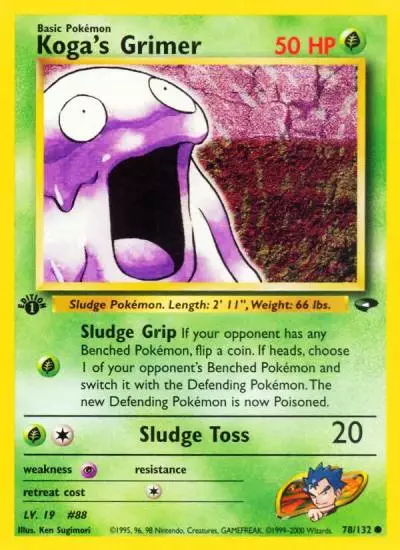 Koga's Grimer 78/132 Gym Challenge Pokemon card